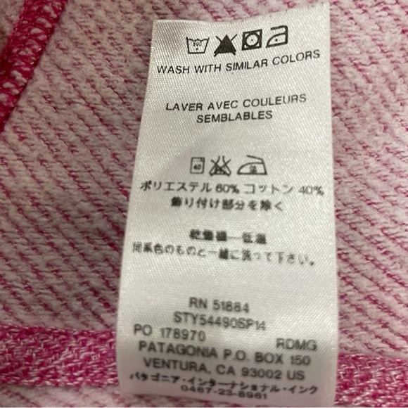 Women’s Pink Patagonia Cloud Stack Full Zip Hoodie Heathered Fleece size medium - Picture 13 of 13